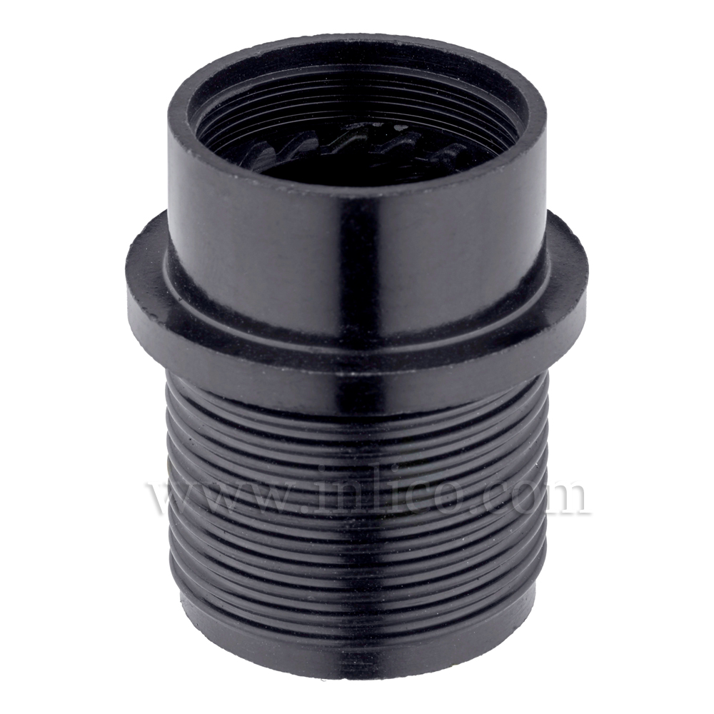 E14 HALF THREADED SKIRT BLACK BAKELITE/THERMOSETTING PHENOLIC RESIN 
APPROVAL ENEC05 TO BS EN 60238:2018:2004