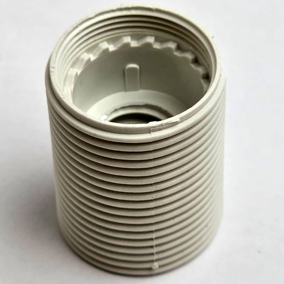 E14 FULLY THREADED SKIRT WHITE E14 THERMOPLASIC 
APPROVAL ENEC05 TO BS EN 60238:2018:2004