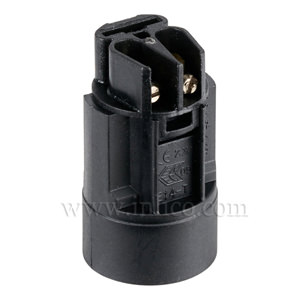 E14 CANDLE LAMPHOLDER BLACK 23MM DIA. X 41MM