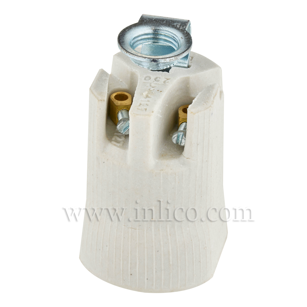 E14 PORCELAIN LAMPHOLDER WITH M10 ENTRY BRACKET