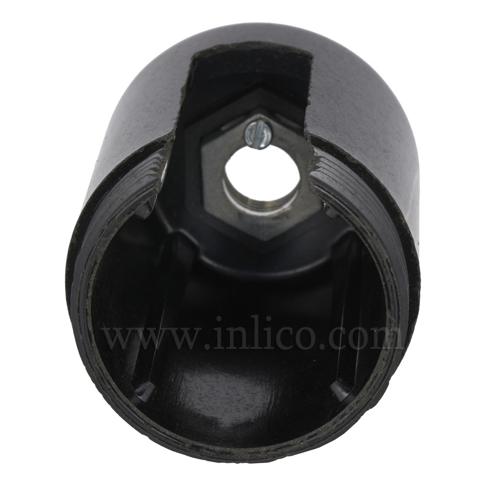 BLACK METAL ENTRY BAKELITE DOME E27 FOR ROCKER SWITCH