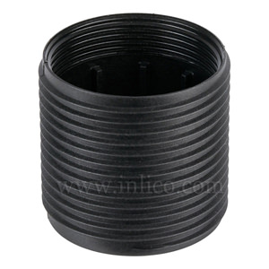 FULLY THREADED SKIRT FOR E27 PULL SWITCH LAMPHOLDER BLACK THERMOPLASTIC