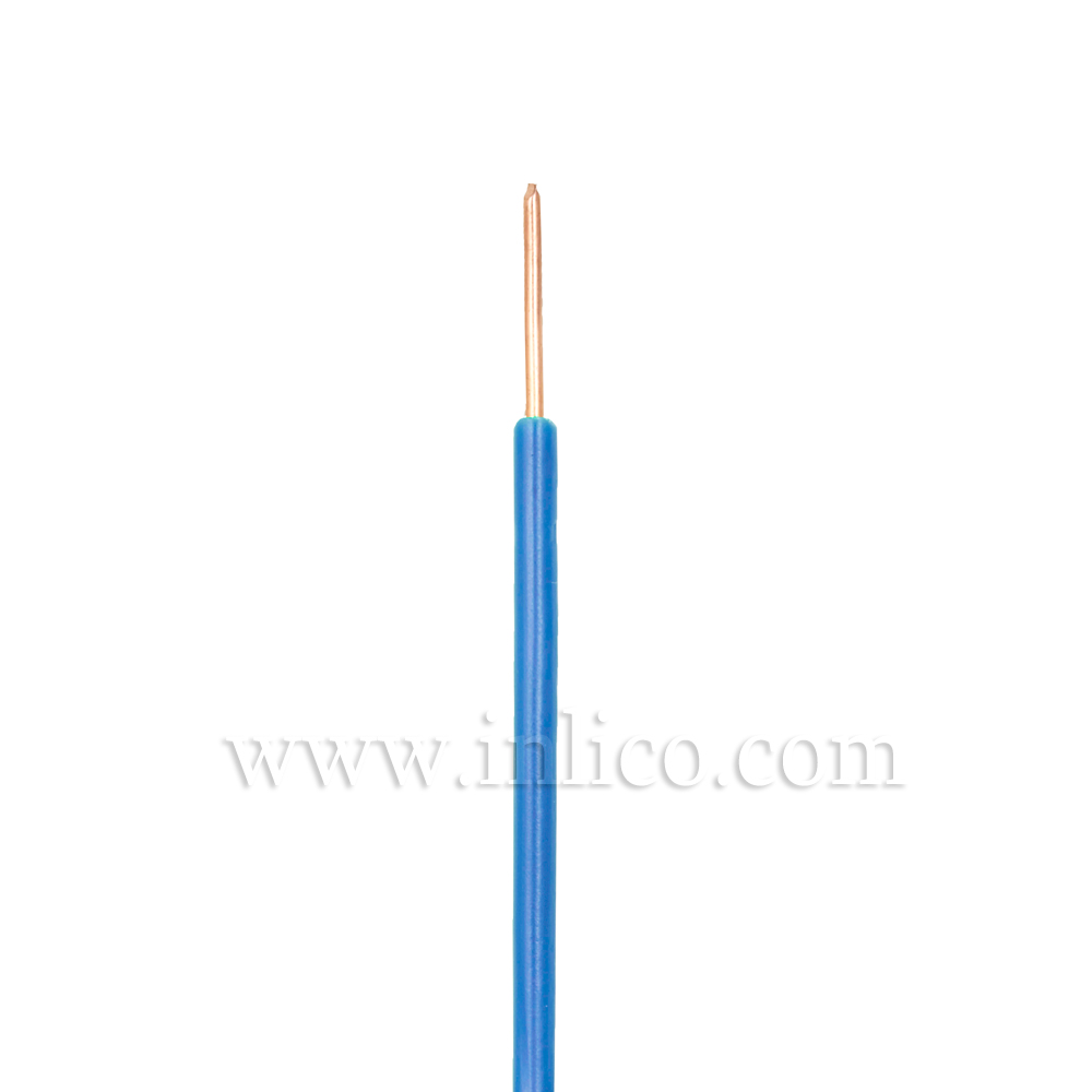 BLUE HR SINGLE CORE .8MM DIA SOLID PVC INSULATED 85 DEG C 0.5MM SQ CROSS SECTION H05V2-U BS6141:1991