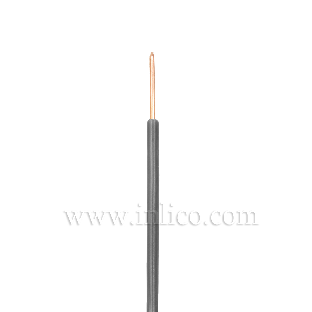 GREY HR SINGLE CORE .8MM DIA SOLID PVC INSULATED 85 DEG C 0.5MM SQ CROSS SECTION H05V2-U BS6141:1991