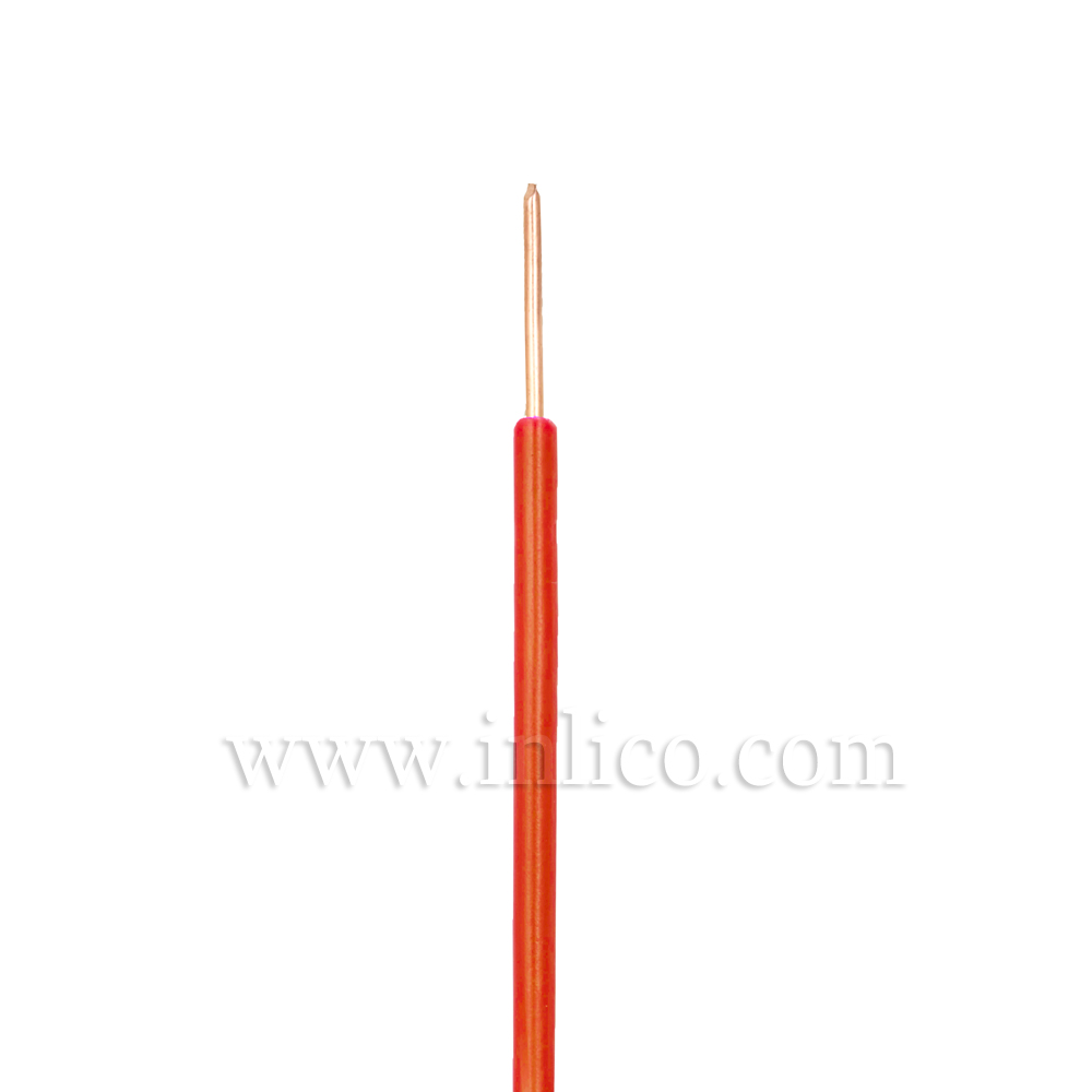 ORANGE HR SINGLE CORE .8MM DIA SOLID PVC INSULATED 85 DEG C 0.5MM SQ CROSS SECTION H05V2-U BS6141:1991