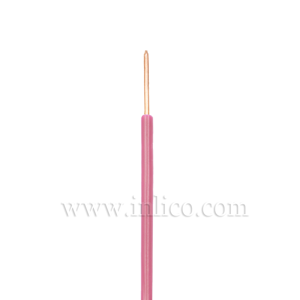 PINK HR SINGLE CORE .8MM DIA SOLID PVC INSULATED 85 DEG C 0.5MM SQ CROSS SECTION H05V2-U BS6141:1991