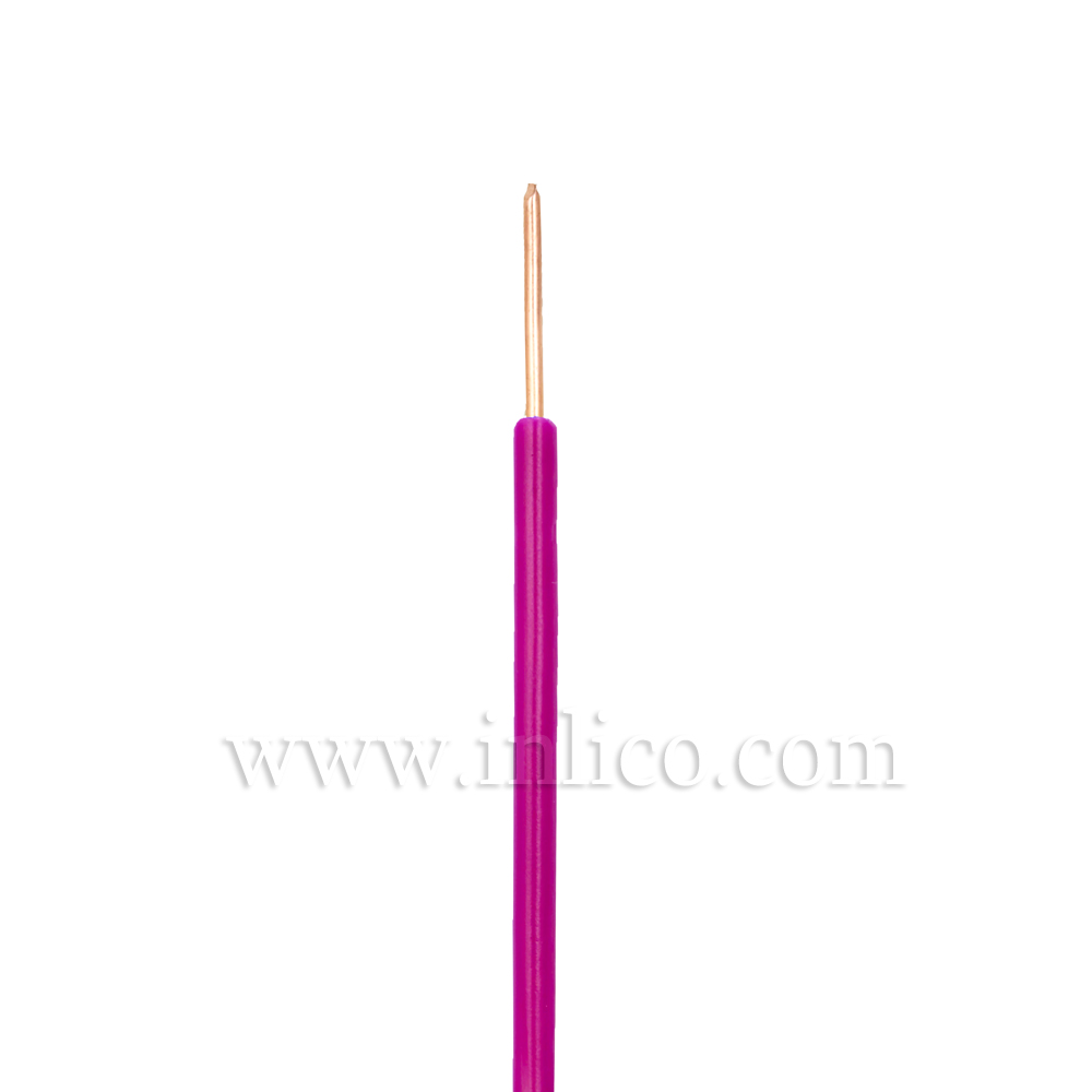 VIOLET HR SINGLE CORE .8MM DIA SOLID PVC INSULATED 85 DEG C 0.5MM SQ CROSS SECTION H05V2-U BS6141:1991