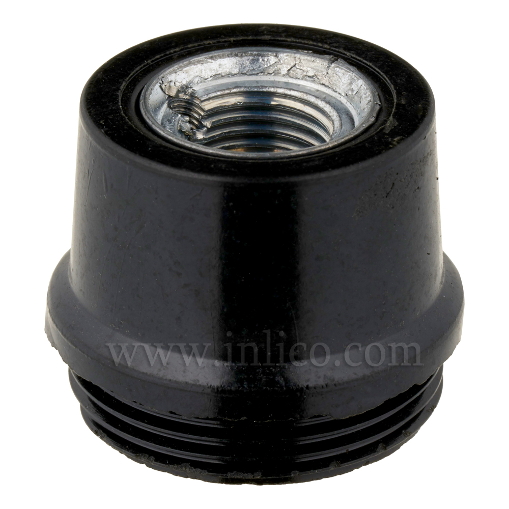 E12 EARTHED BLACK BAKELITE DOME WITH M10X1 METAL ENTRY  UL LISTING E304097