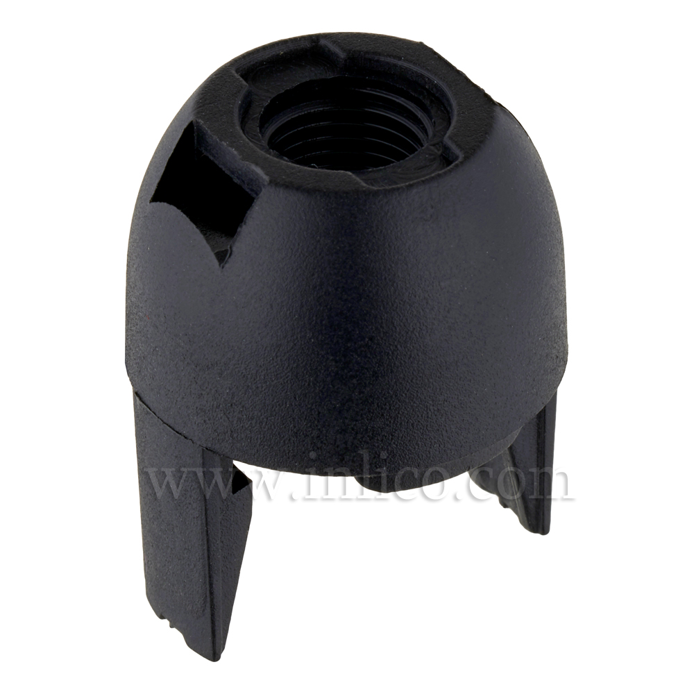 10MM PLASTIC ENTRY SNAP FIT DOME BLACK FOR E14 THERMOPLASTIC LAMPHOLDER