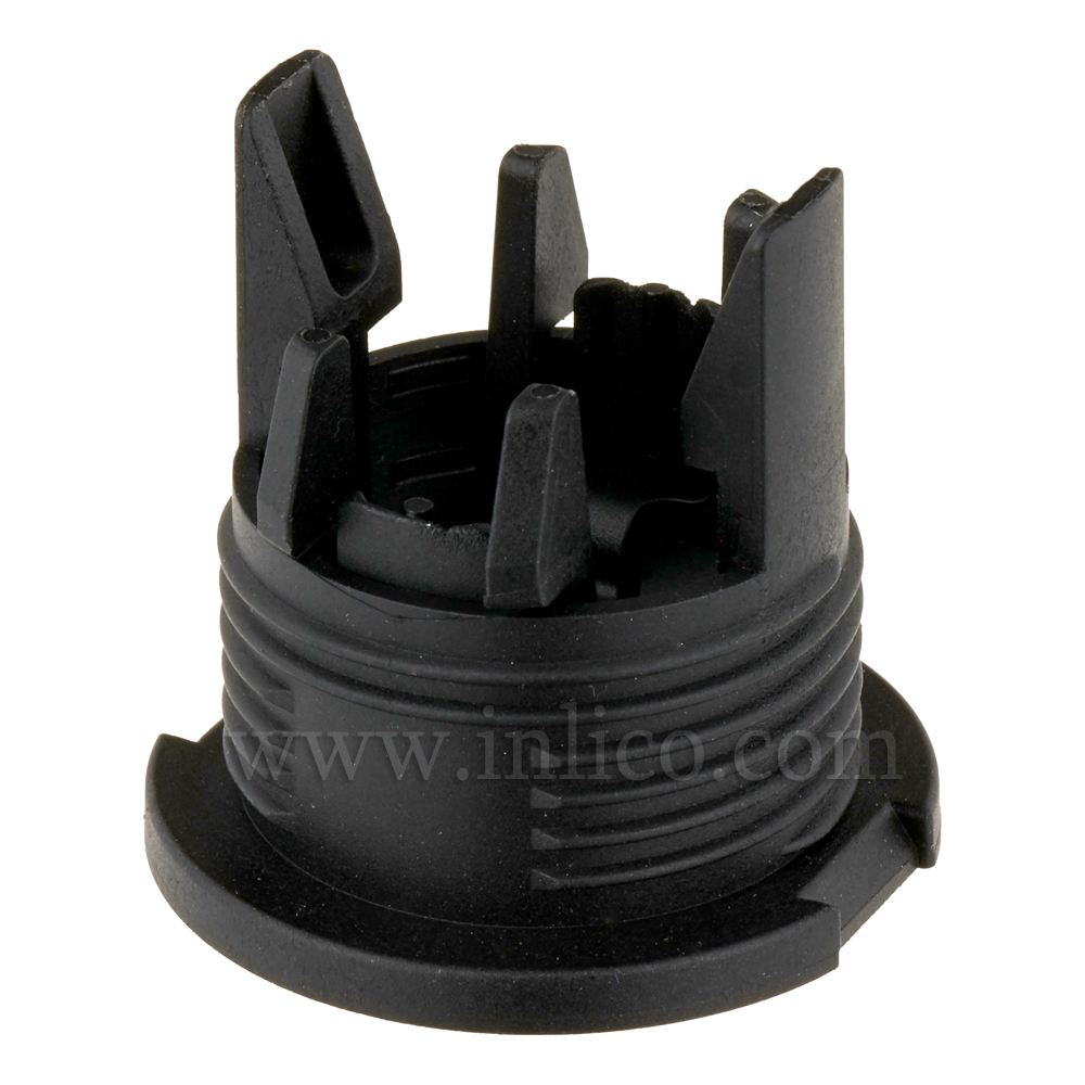 10MM PLASTIC ENTRY SNAP FIT FLAT BACK BLACK CAP FOR 705 SERIES LAMPHOLDER