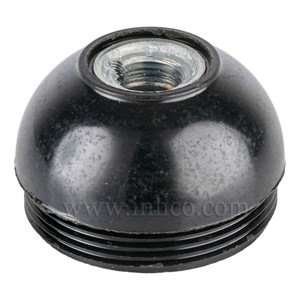 10MM METAL ENTRY E27 EARTHED DOME BLACK BAKELITE