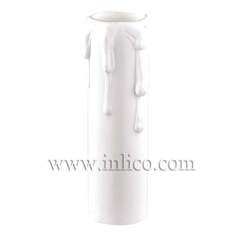 CANDLE DRIP 25.5MM OD X 23.5MM ID X 101.5MM WHITE PLASTIC