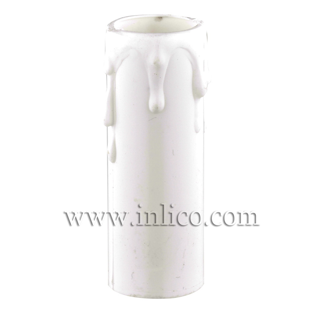 CANDLE DRIP 29MM OD X 27MM ID X 54MM WHITE PLASTIC