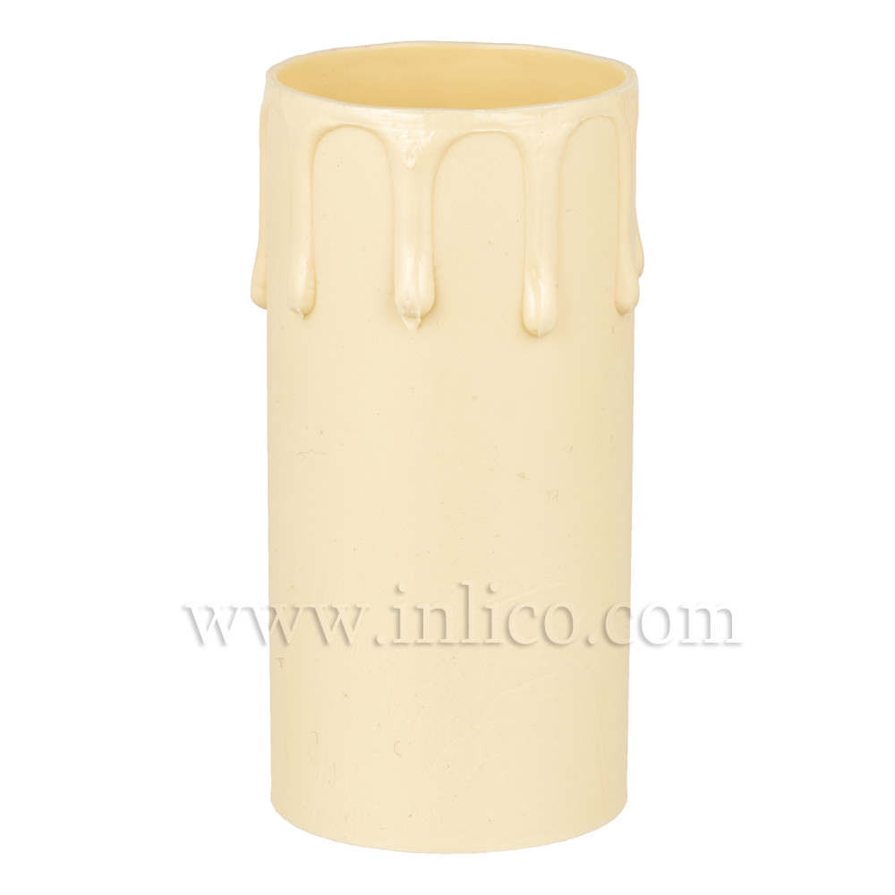 CANDLE DRIP 41.5MM OD x 40MM ID X 85MM IVORY PLASTIC