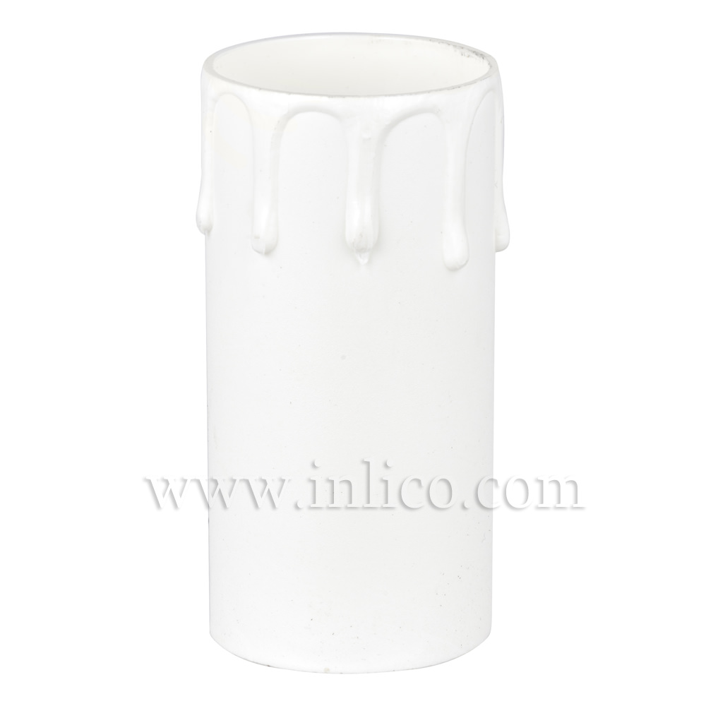 CANDLE DRIP 41.5MM OD x 40MM ID X 85MM WHITE PLASTIC